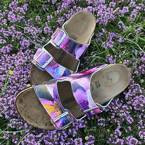 Iridescent birkenstock sandals hot sale